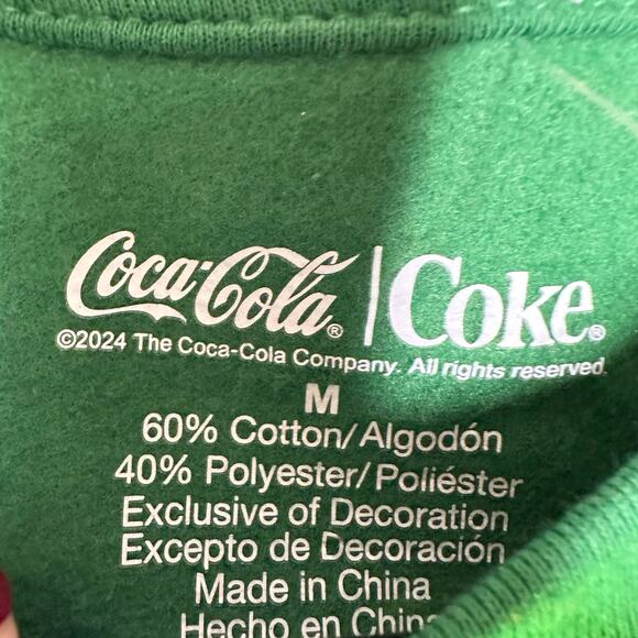 Ugly Christmas Sweater Coca Cola Coke LIGHTS UP Tinsel Party Winner Size Medium - Picture 2 of 5